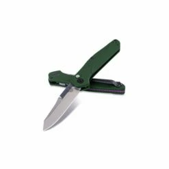 Benchmade 9400 Osborne AUTO Folding Knife 3.4" S30V Satin Plain Blade, Green Aluminum Handles