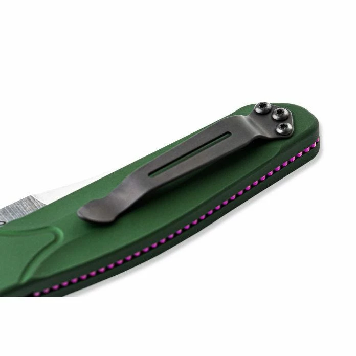 Benchmade 9400 Osborne AUTO Folding Knife 3.4" S30V Satin Plain Blade, Green Aluminum Handles - Image 3