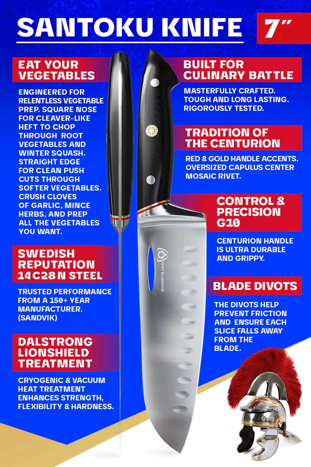 Santoku Knife 7" | Centurion Series | Dalstrong © - Image 4