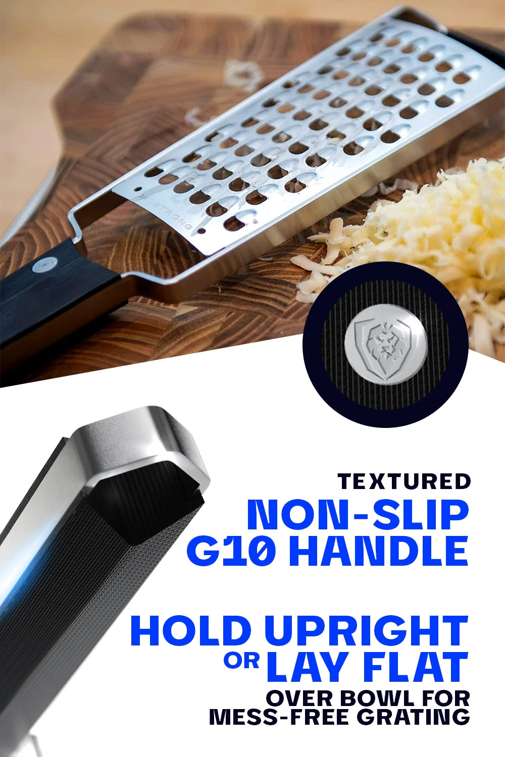 Professional Extra Coarse Wide Cheese Grater | Dalstrong © - Image 3