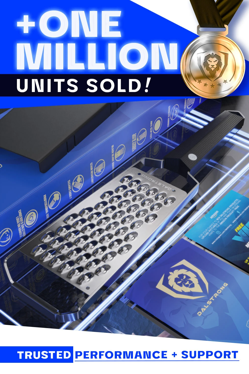 Professional Extra Coarse Wide Cheese Grater | Dalstrong © - Image 6