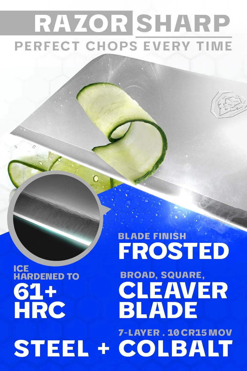 Cleaver Knife 7" | Frost Fire Series | NSF Certified | Dalstrong © - Image 2
