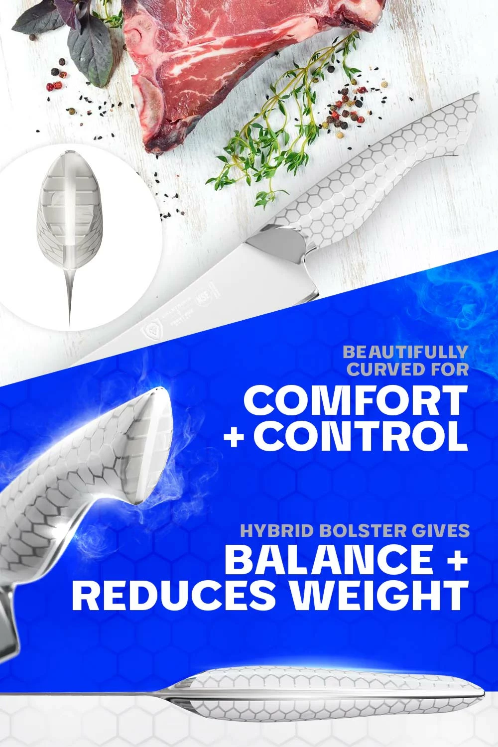 Santoku Knife 7" | Frost Fire Series | NSF Certified | Dalstrong © - Image 6