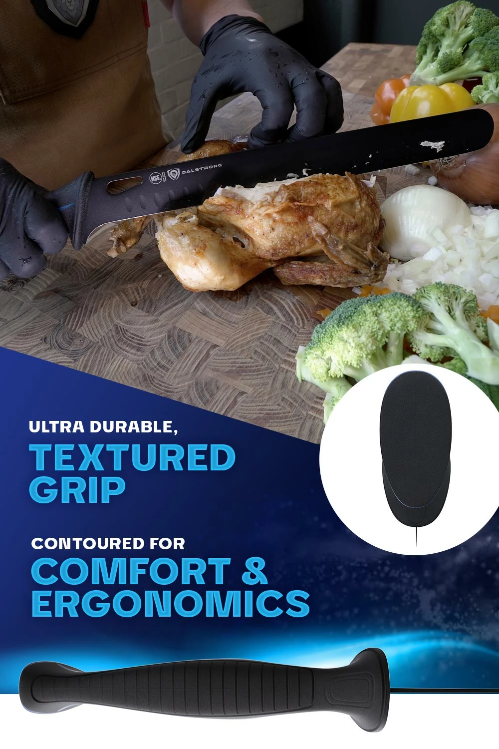 Slicing & Carving Knife 12" | Night Shark Series | NSF Certified | Dalstrong © - Image 6