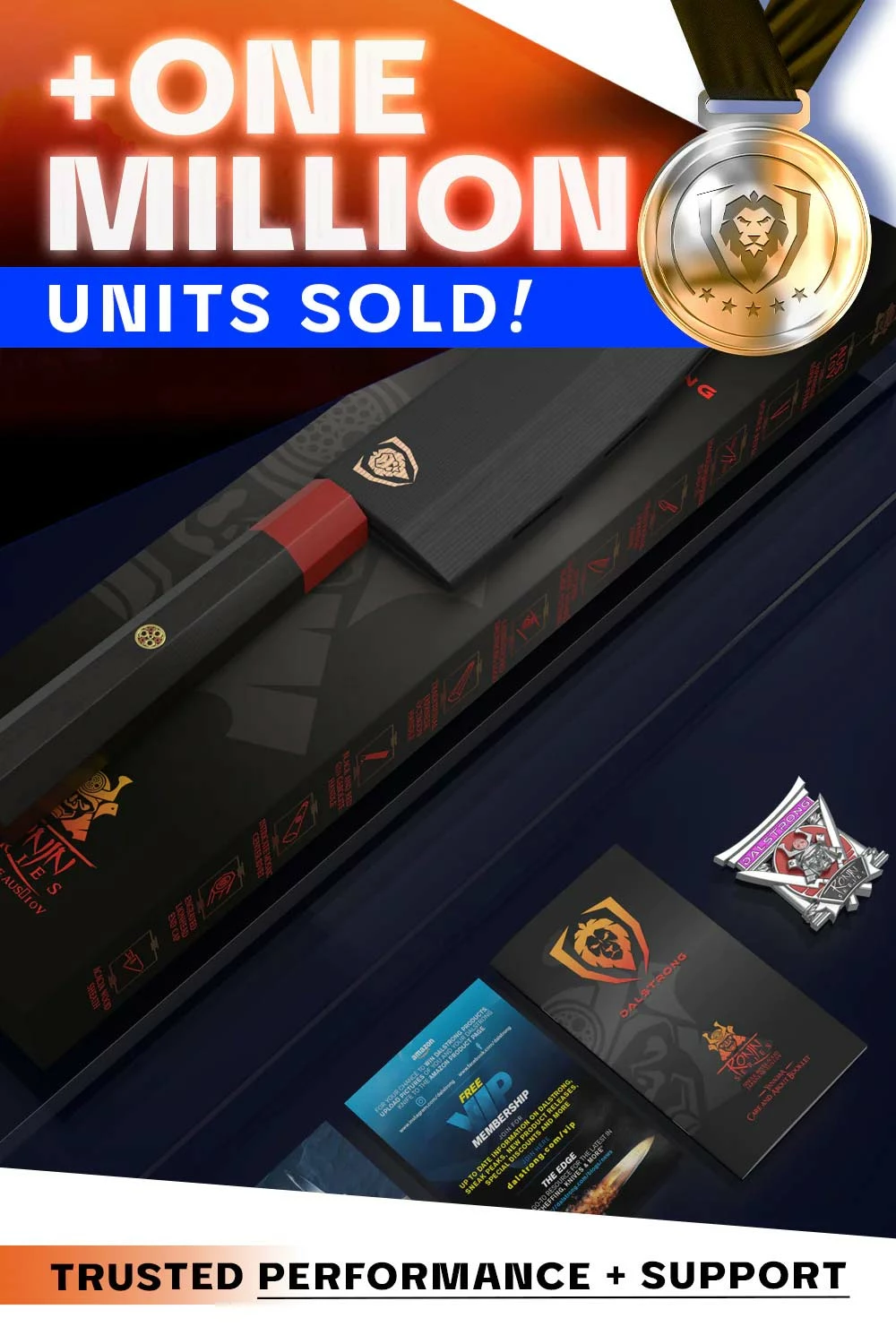 Santoku Knife 7" | Double Bevel | Black Acacia Wood Sheath | Ronin Series | Dalstrong © - Image 6