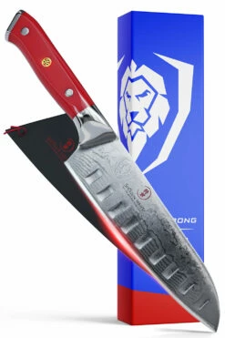 Santoku Knife 7" | Crimson Red ABS Handle | Shogun Series | Dalstrong ©