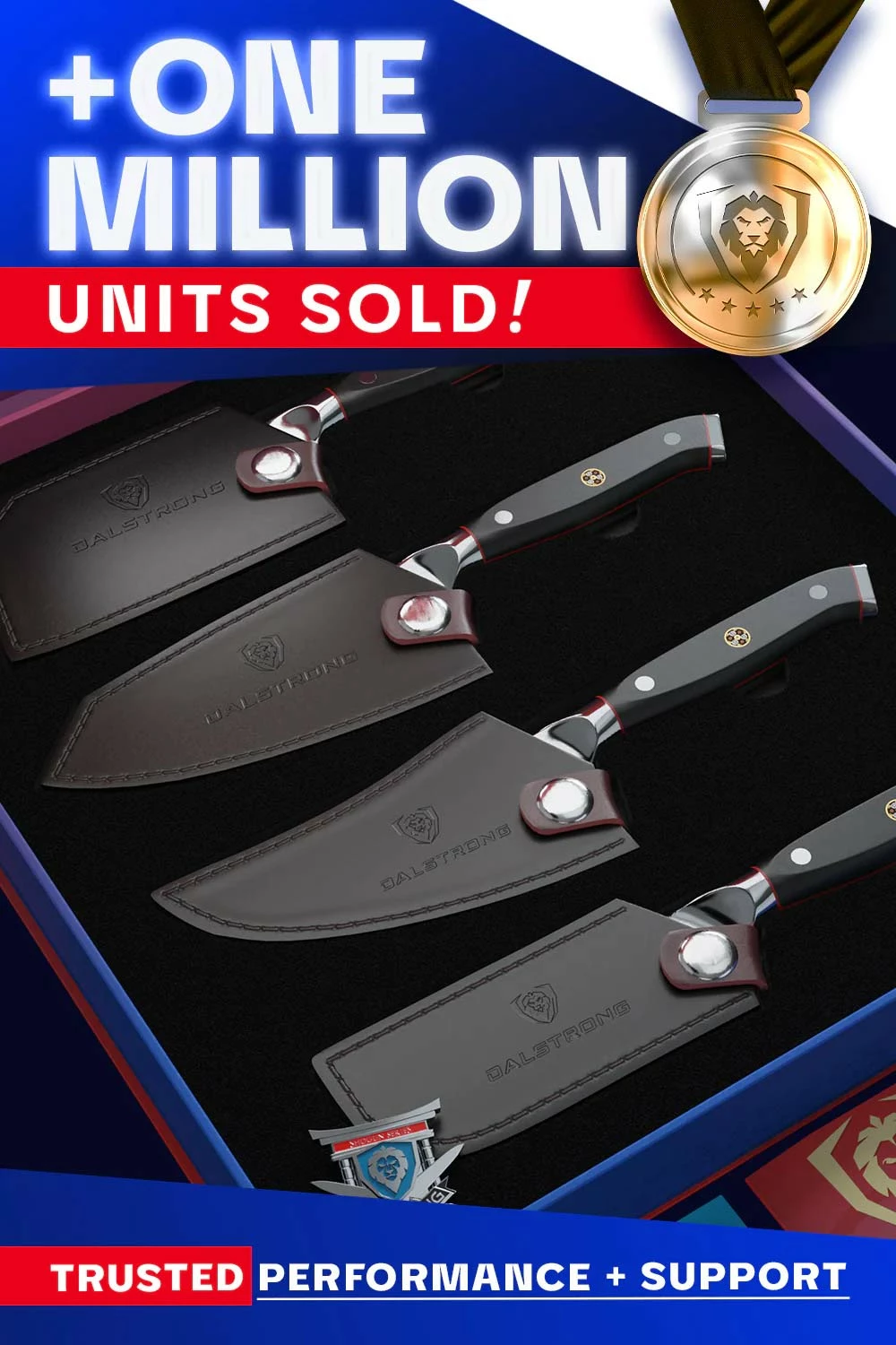 4-Piece Cheese Knife Set | Shogun Series ELITE | NSF Certified | Dalstrong © - Image 8