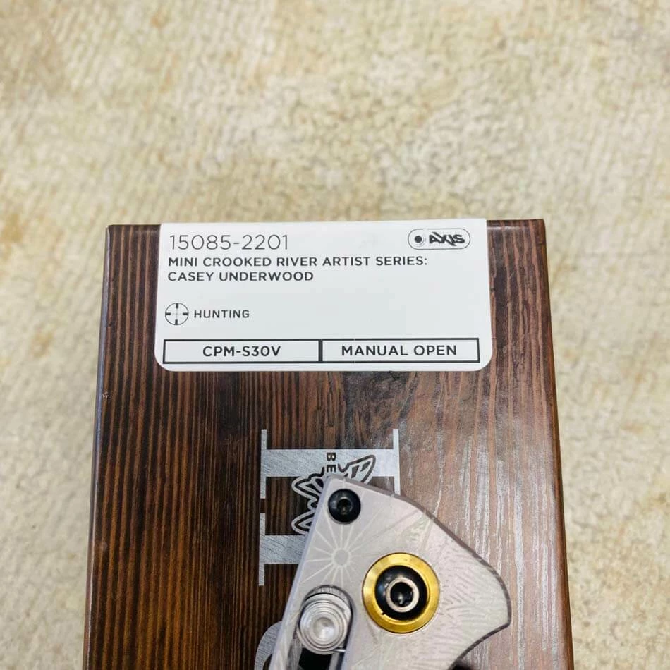 Benchmade 15085-2201 BULL ELK Mini Crooked River Folding Knife 3.4" Casey Underwood Artist Series LIMITED EDITION BULL ELK - Image 11