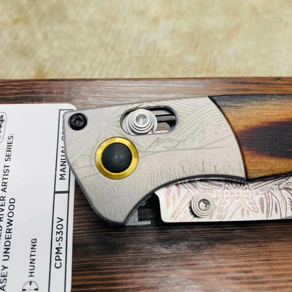 Benchmade 15085-2201 BULL ELK Mini Crooked River Folding Knife 3.4" Casey Underwood Artist Series LIMITED EDITION BULL ELK - Image 8