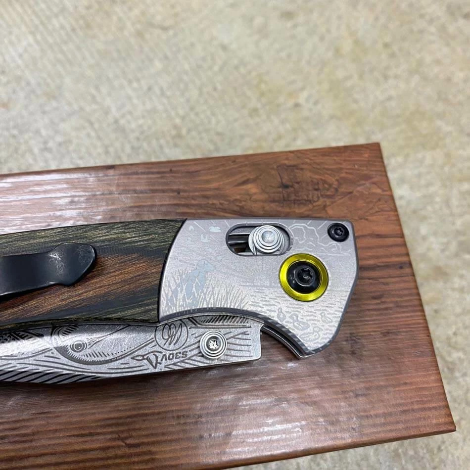 Benchmade 15085-2203 MALLARD DUCK Mini Crooked River Folding Knife 3.4" Casey Underwood Artist Series LIMITED EDITION MALLARD DUCK - Image 10