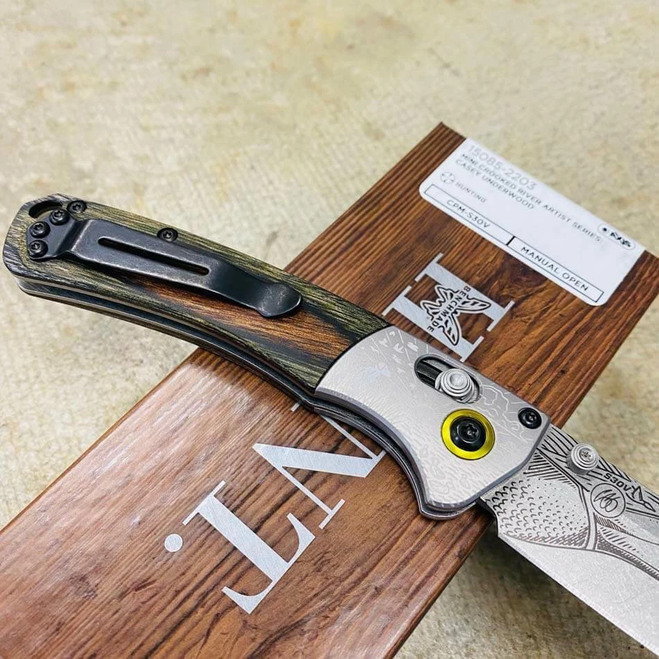 Benchmade 15085-2203 MALLARD DUCK Mini Crooked River Folding Knife 3.4" Casey Underwood Artist Series LIMITED EDITION MALLARD DUCK - Image 6