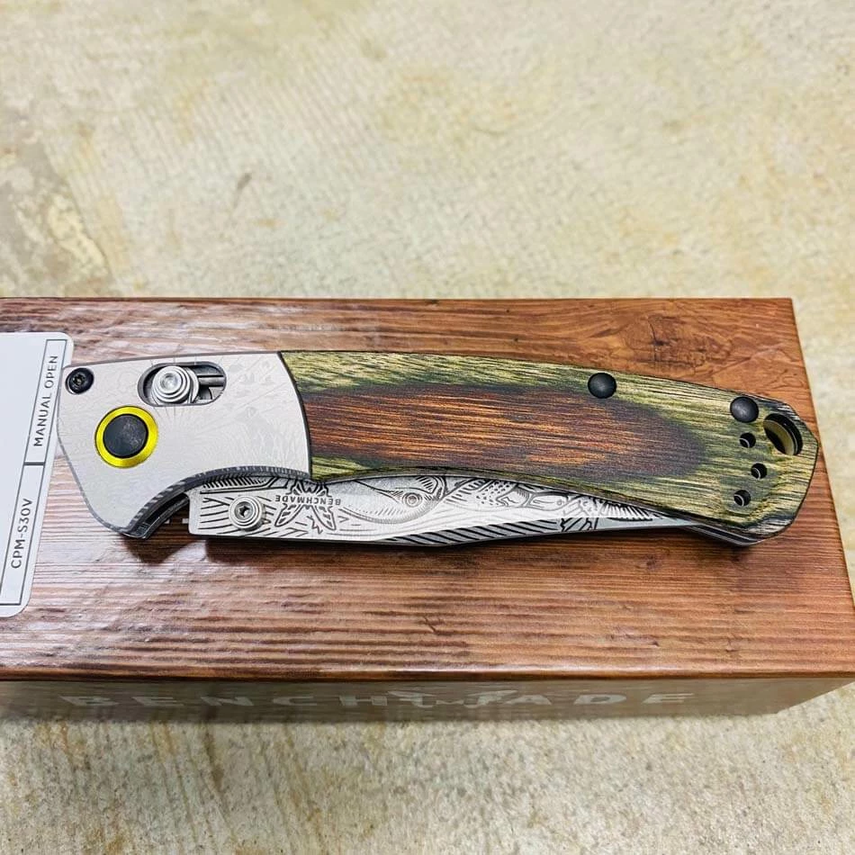 Benchmade 15085-2203 MALLARD DUCK Mini Crooked River Folding Knife 3.4" Casey Underwood Artist Series LIMITED EDITION MALLARD DUCK - Image 7