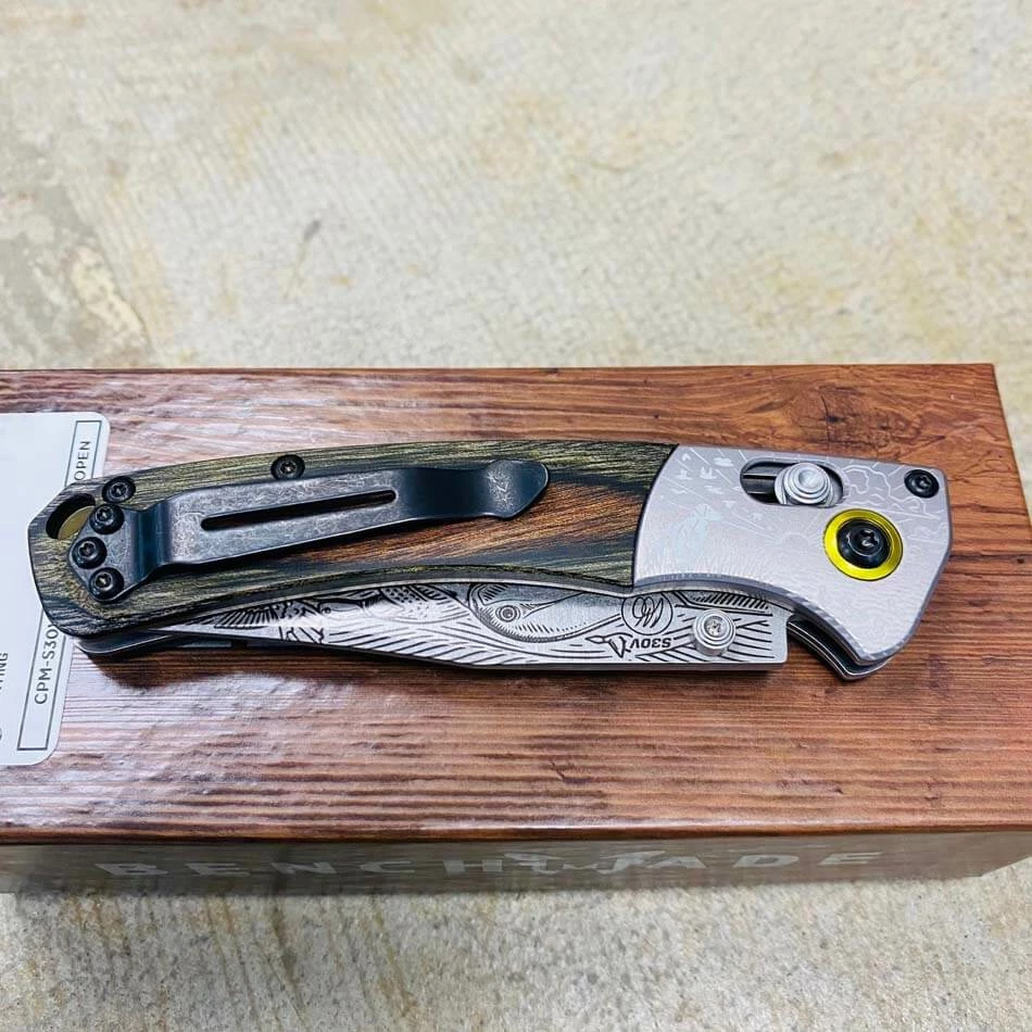 Benchmade 15085-2203 MALLARD DUCK Mini Crooked River Folding Knife 3.4" Casey Underwood Artist Series LIMITED EDITION MALLARD DUCK - Image 9