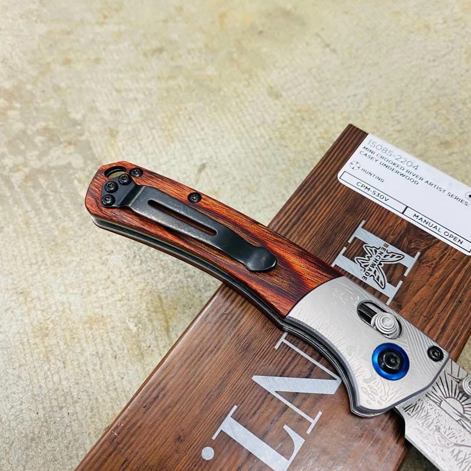 Benchmade 15085-2204 RINGNECK PHEASANT Mini Crooked River Folding Knife 3.4" Casey Underwood Artist Series LIMITED EDITION RINGNECK PHEASANT - Image 6