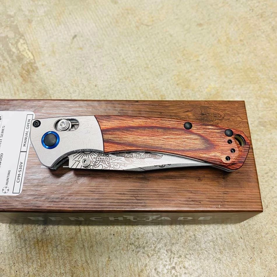 Benchmade 15085-2204 RINGNECK PHEASANT Mini Crooked River Folding Knife 3.4" Casey Underwood Artist Series LIMITED EDITION RINGNECK PHEASANT - Image 7