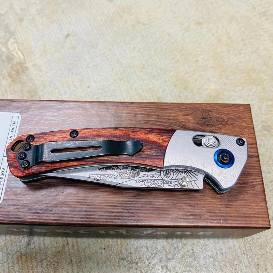 Benchmade 15085-2204 RINGNECK PHEASANT Mini Crooked River Folding Knife 3.4" Casey Underwood Artist Series LIMITED EDITION RINGNECK PHEASANT - Image 9