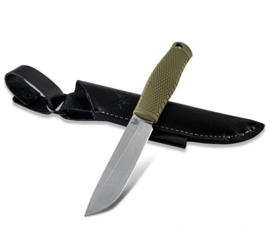 Benchmade 202 Leuku 5.19" CPM-3V Satin Plain Blade, Santoprene Handle