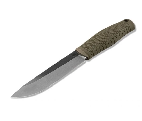 Benchmade 202 Leuku 5.19" CPM-3V Satin Plain Blade, Santoprene Handle - Image 5