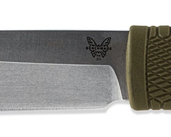 Benchmade 202 Leuku 5.19" CPM-3V Satin Plain Blade, Santoprene Handle - Image 6