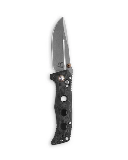 Benchmade 273-03 Shane Sibert Mini Adamas Folding Knife 3.25" CPM-Magnacut Blade Marbled Carbon Fiber Handles - Image 2