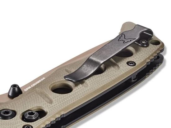 Benchmade 273FE-2 Shane Sibert Mini Adamas Folding Knife 3.25" CruWear Flat Dark Earth Plain Blade, OD Green G10 Handles - Image 3