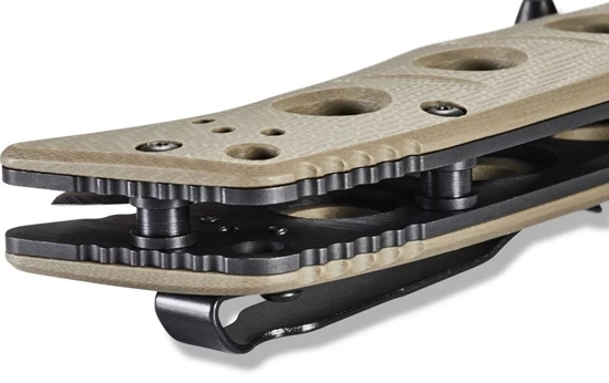 Benchmade 273FE-2 Shane Sibert Mini Adamas Folding Knife 3.25" CruWear Flat Dark Earth Plain Blade, OD Green G10 Handles - Image 5