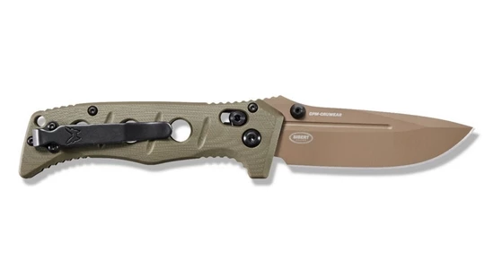 Benchmade 273FE-2 Shane Sibert Mini Adamas Folding Knife 3.25" CruWear Flat Dark Earth Plain Blade, OD Green G10 Handles - Image 9