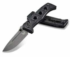 Benchmade 273GY-1 Shane Sibert Mini Adamas Folding Knife 3.25" CruWear Tungsten Gray Plain Blade, Black G10 Handles