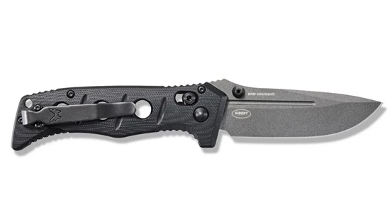Benchmade 273GY-1 Shane Sibert Mini Adamas Folding Knife 3.25" CruWear Tungsten Gray Plain Blade, Black G10 Handles - Image 4