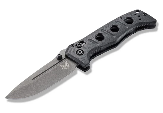 Benchmade 273GY-1 Shane Sibert Mini Adamas Folding Knife 3.25" CruWear Tungsten Gray Plain Blade, Black G10 Handles - Image 5