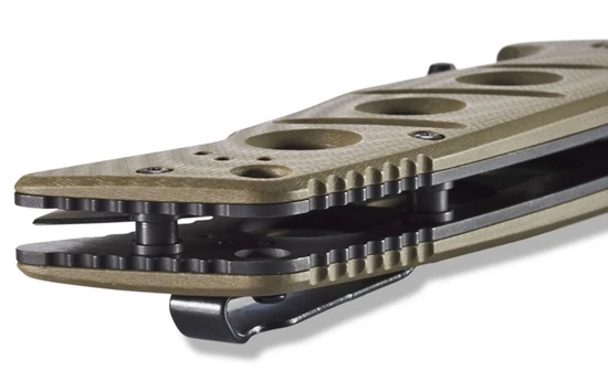 Benchmade 275SFE-2 Shane Sibert Adamas SERRATED Folding Knife 3.78" CruWear Flat Dark Earth Plain Blade, OD Green G10 Handles - Image 9