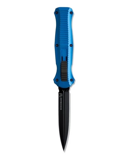 Benchmade 3300BK-2001 Infidel AUTO OTF 3.91" Black Finish Blue Handles Double Edge Dagger, Sheath - Image 5