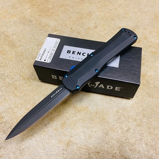 Benchmade 3400BK Autocrat AUTO OTF 3.71" Black DLC Coated Finish Double Edge Dagger Knife PROTOTYPE AUGUST 2019