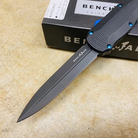 Benchmade 3400BK Autocrat AUTO OTF 3.71" Black DLC Coated Finish Double Edge Dagger Knife PROTOTYPE AUGUST 2019 - Image 3