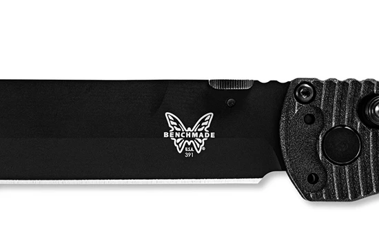 Benchmade 391BK SOCP Folding Knife 4.47" D2 Black Blade, Black Molded CF-Elite Handle - Image 5
