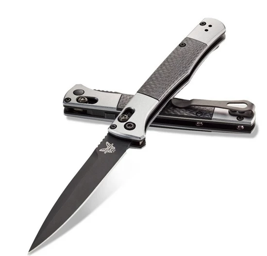 Benchmade 4170BK Auto Fact, 3.95" Black DLC Coated CPM-S90V Spear-point Blade, Aluminum W/Carbon Fiber Inlays Handle Knife