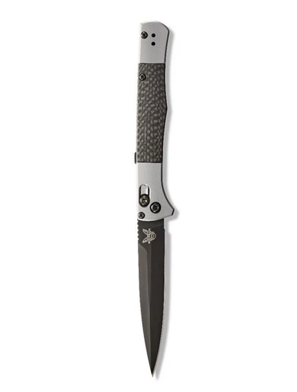 Benchmade 4170BK Auto Fact, 3.95" Black DLC Coated CPM-S90V Spear-point Blade, Aluminum W/Carbon Fiber Inlays Handle Knife - Image 4