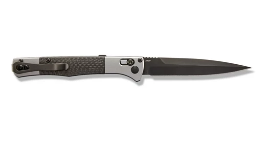Benchmade 4170BK Auto Fact, 3.95" Black DLC Coated CPM-S90V Spear-point Blade, Aluminum W/Carbon Fiber Inlays Handle Knife - Image 6
