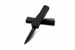 Benchmade OM 4850BK 2.48" Black Blade, Double Action Out The Front, Black Anodized Aluminum Handles, Automatic Knife
