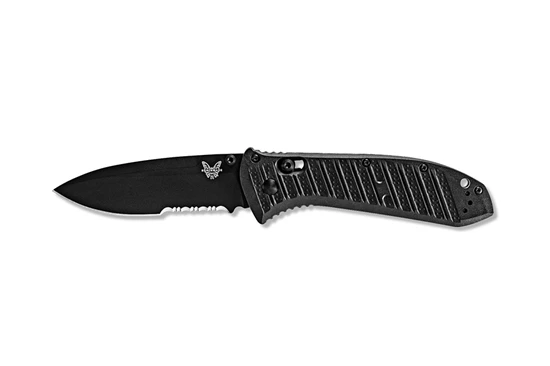 Benchmade 570SBK-1 Black Presidio II Folding Knife 3.72" Satin S30V Serrated Blade Black Molded CF-Elite Handle - Image 2