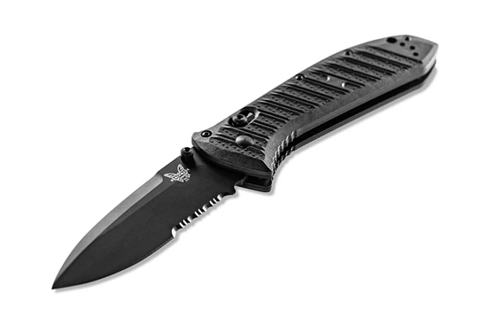 Benchmade 570SBK-1 Black Presidio II Folding Knife 3.72" Satin S30V Serrated Blade Black Molded CF-Elite Handle - Image 4