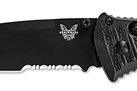 Benchmade 570SBK-1 Black Presidio II Folding Knife 3.72" Satin S30V Serrated Blade Black Molded CF-Elite Handle - Image 5