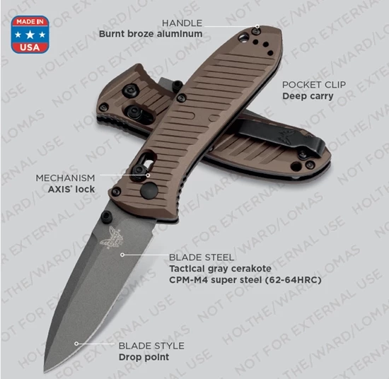 Benchmade 575GY-2001 Mini Presidio II Folding Knife 3.20" Gray Cerakote M4 Blade Burnt Bronze Aluminum Handle SHOT SHOW SPECIAL #259