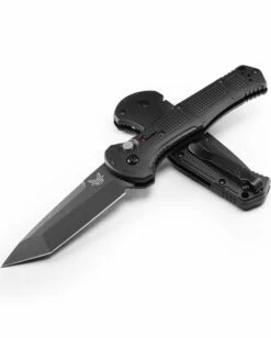 Benchmade 9071BK Claymore AUTO Folding Knife 3.6" CPM-D2 Tanto Cobalt Blade Black Grivory Handles
