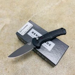 Benchmade 9570BK Mini Claymore AUTO Folding Knife 3" CPM-D2 Cobalt Blade Black Grivory Handles