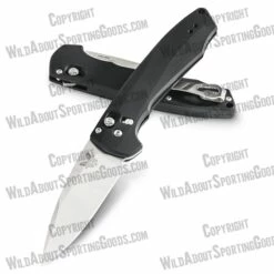 Benchmade 490 Arcane / Amicus AXIS Assisted Flipper 3.25" S90V Satin Plain Blade, Black Aluminum Handles