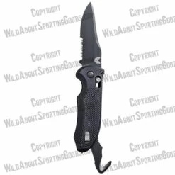 Benchmade 9170SBK AUTO AXIS Triage Rescue Folder 3.58" Black Combo Blade, Aluminum With Black G10 Inlays