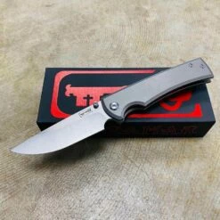 Chaves Liberation 229 Drop Point 3.5" Machine Finish M390 Blade Stone Washed Titanium Knife