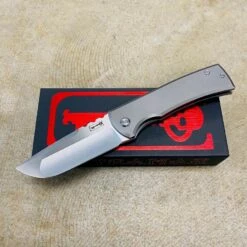 Chaves Ultramar Redencion 229 Kickstop DROP POINT 3.6" Satin Bohler M390 Stonewashed Titanium Frame Lock Knife