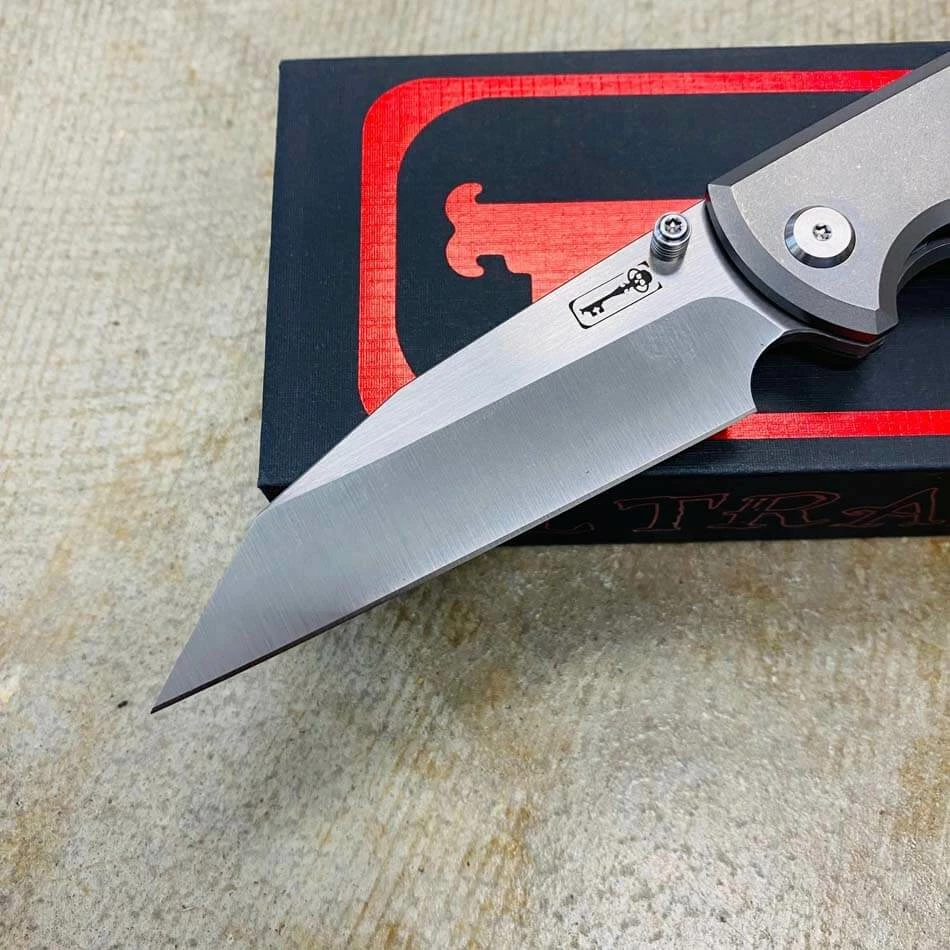 Chaves Sangre 229 Wharncliffe 3.7" Machine Finish M390 Blade Stone Washed Titanium Knife - Image 2